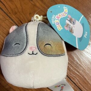 Squishmallows Pax Plush Toy Clip - Gray, Cream, and Brown